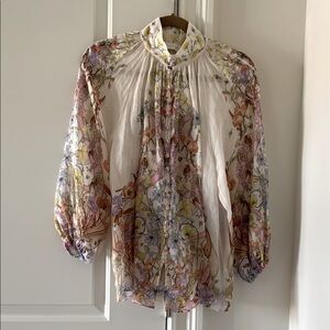 Authentic Zimmermann Jeannie bracelet billow blouse-Multicolor